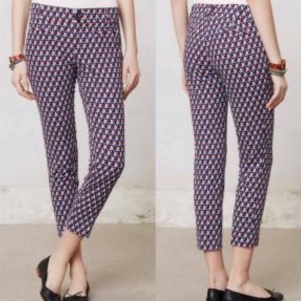 🧵Tailored!🪡 Cartonnier In Circle Dot Print Vegan CHARLIE ANKLE Pants 00p/XXSp!